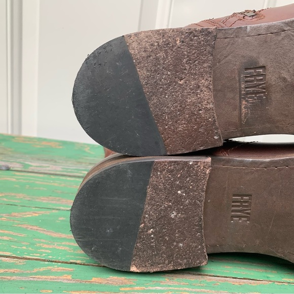 FRYE Mens Boots Size 11 Leather Brown Zipper Closure Casual Work Shoes - Picture 9 of 16